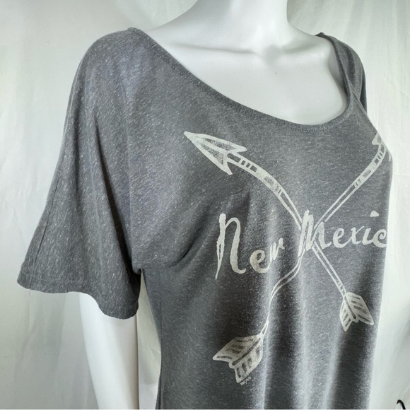 Pimatee Women’s Dolman Sleeve Gray New Mexico Arrow Print Tee - Picture 2 of 6